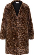 City Chic Remi Leopard Print Faux Fur Coat