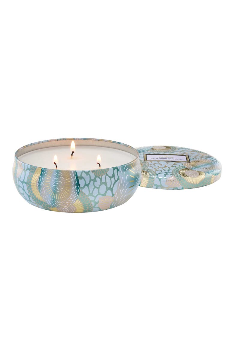California Summers Three-Wick Tin Candle, Alternate, color, CALIFORNIA SUMMERS