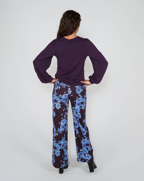 Lords Of Harlech Val Long Sleeve V-neck Shirt In Purple