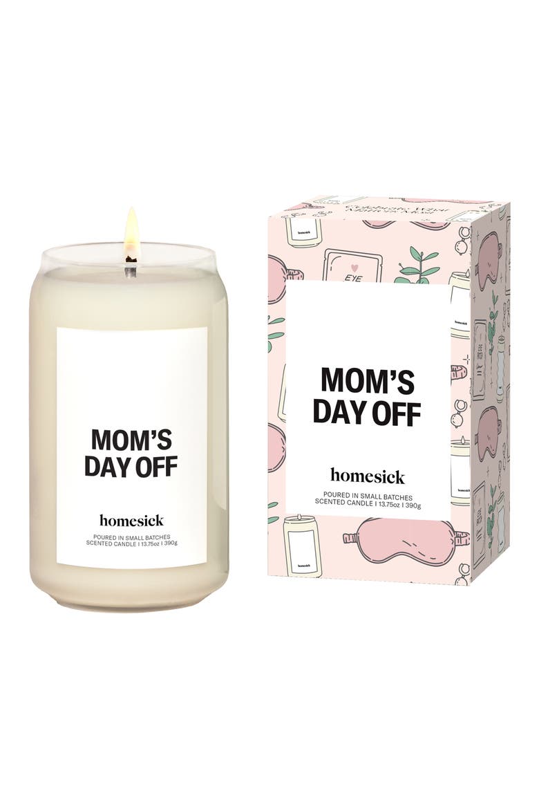 Mom's Day Off Scented Candle, Main, color, WHITE