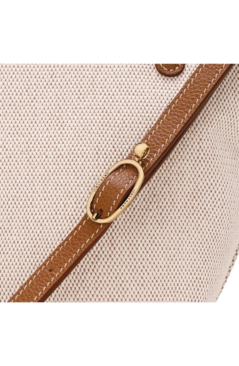 Longchamp Extra Small Le Foulonne Toile Cotton Canvas & Leather Tote, Alternate, color, Caramel