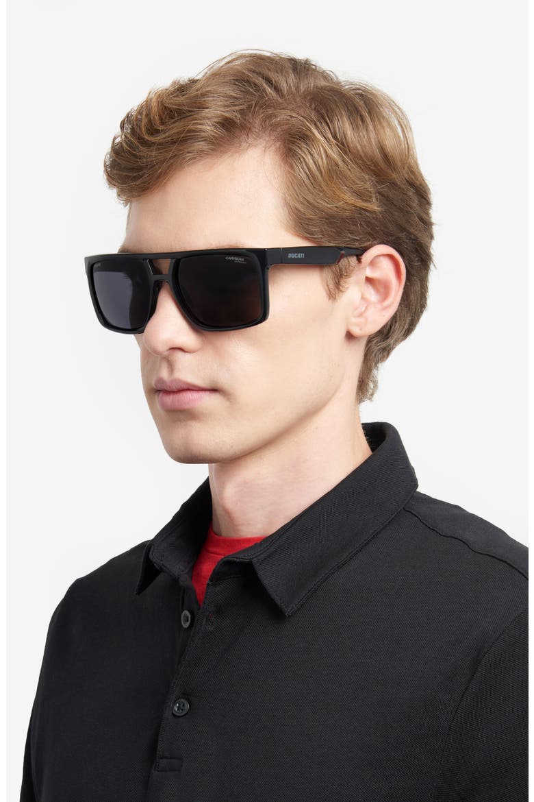 Carduc 018/S 58mm Rectangle Sunglasses, Alternate, color, BLACK