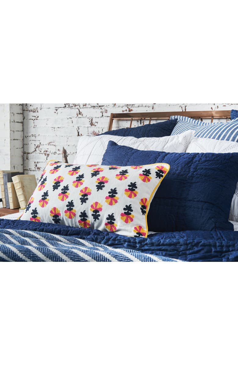 carol
frank Addy Boho Floral White Multicolor Cotton Decor Accent Throw Pillow, Alternate, color, Blue