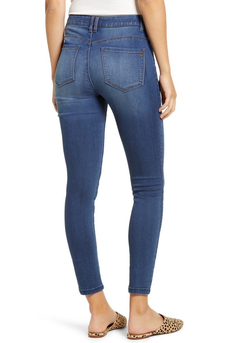 Ab-Solution High Waist Crop Jeans (Nordstrom Exclusive), Alternate, color, BLUE