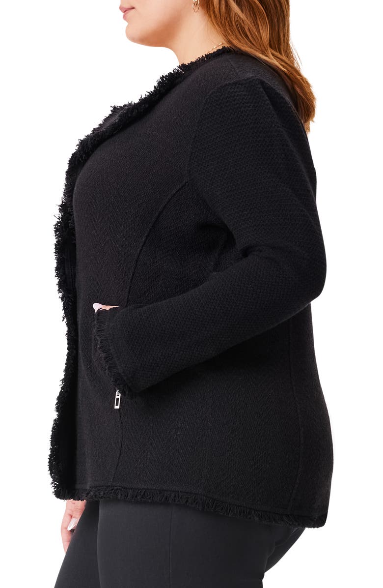 NIC+ZOE Fringe Mixed Knit Jacket, Alternate, color,
