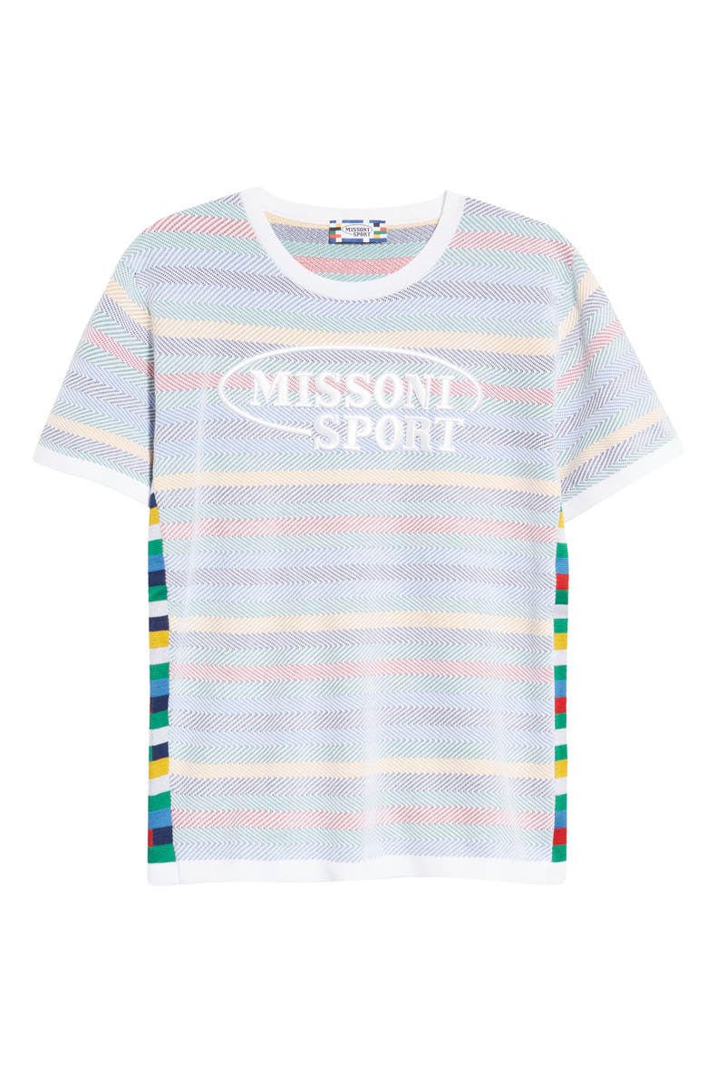 Missoni Logo Stripe Cotton T-Shirt, Alternate, color, 
