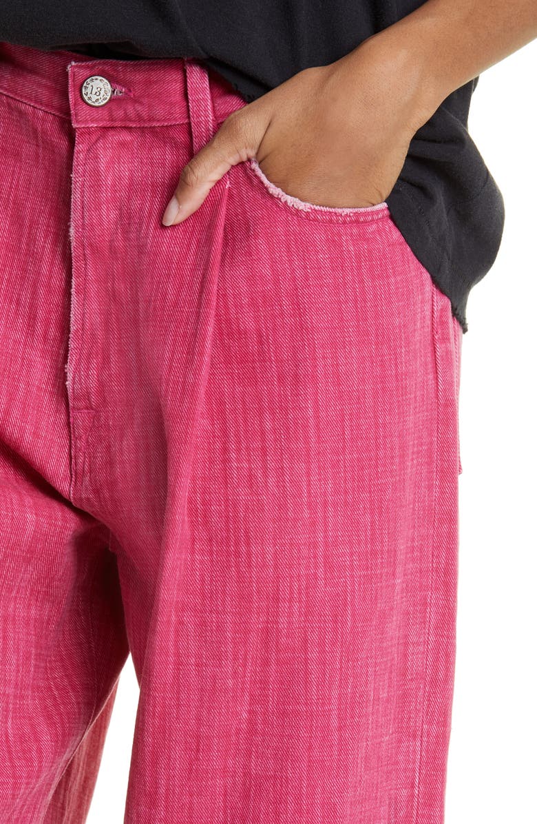 R13 Damon Pleated Wide Leg Jeans, Alternate, color, 