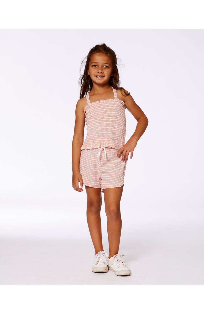 Deux par Deux Girl's Smocked Tank Top Light Old Pink, Alternate, color,