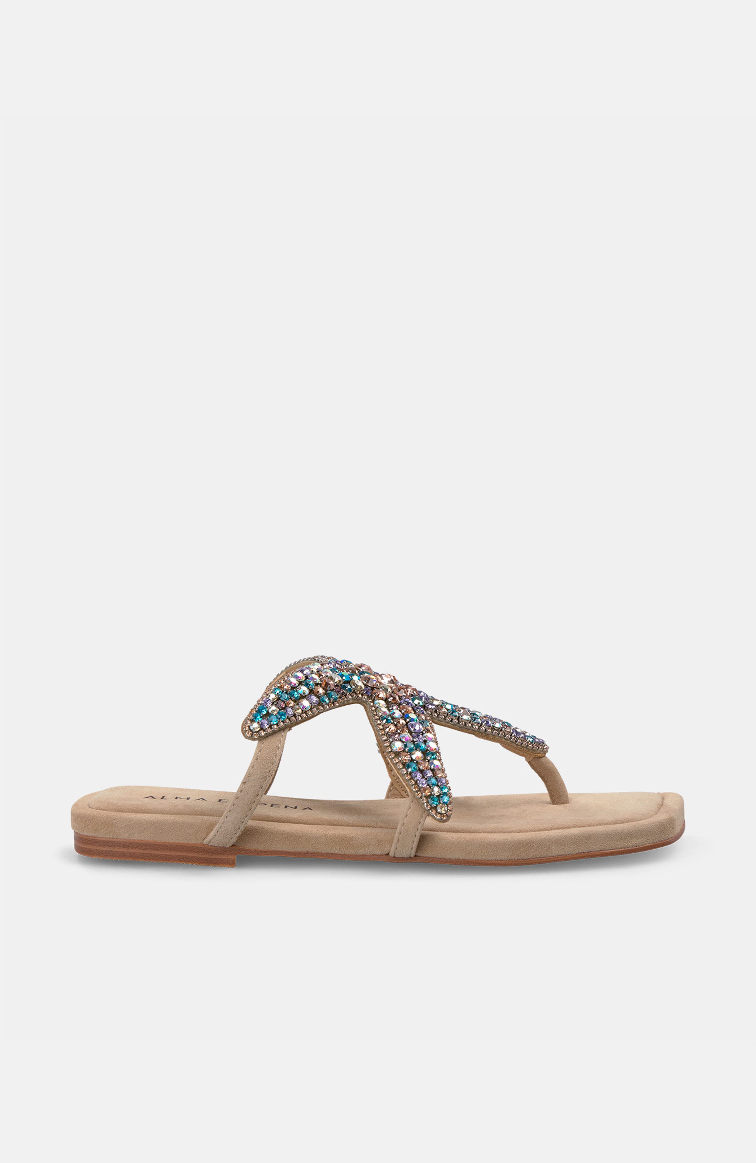 Star Flat Sandal, Main, color, Beige