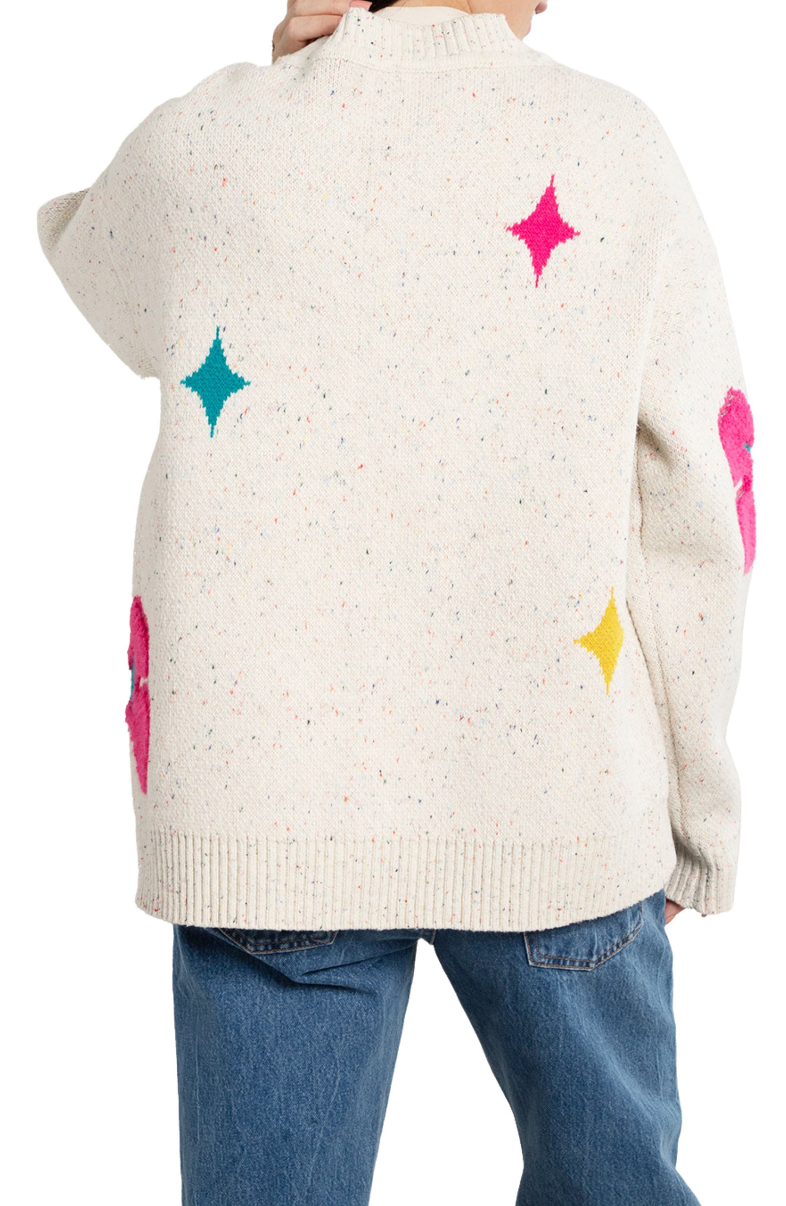 Floral & Diamond Embroidered Cardigan - image 2
