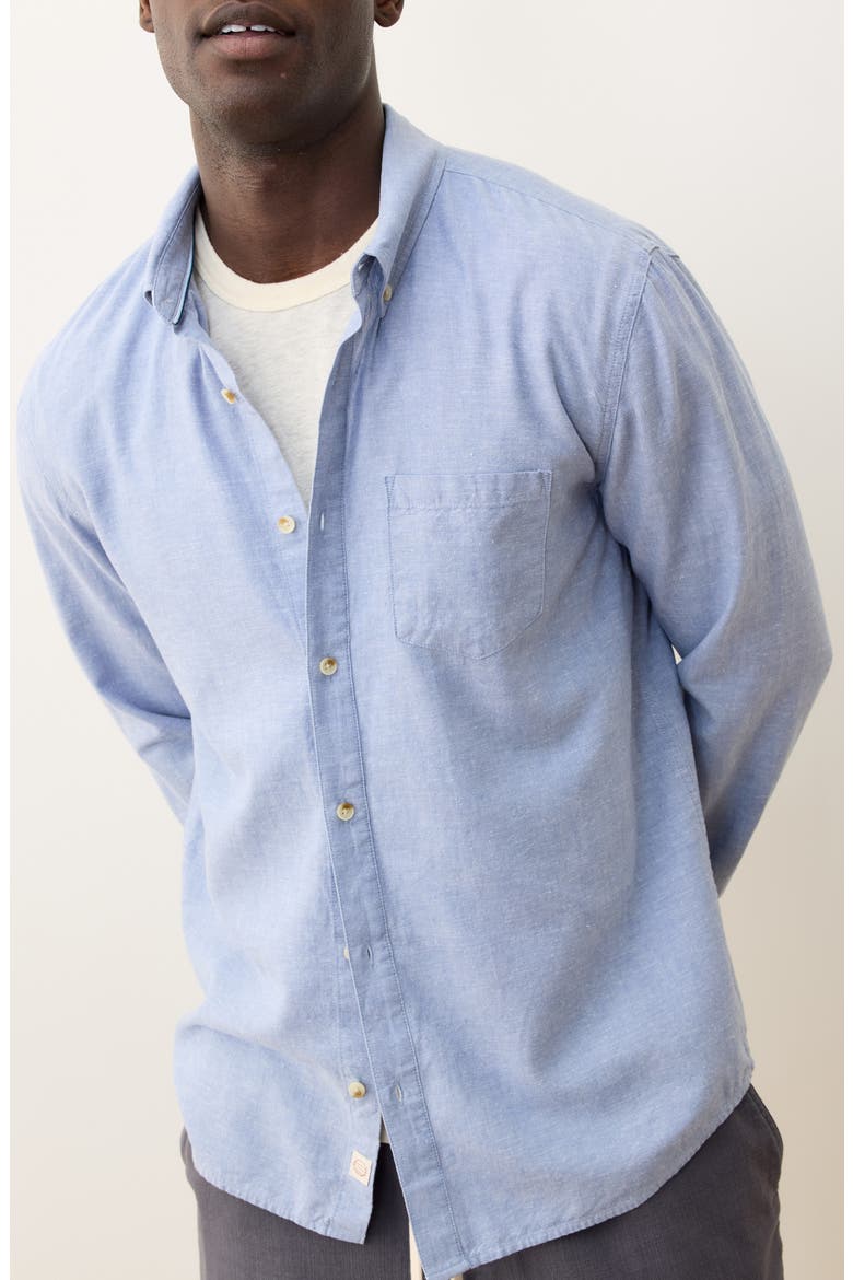 Better-than-Linen Hemp Blend Button-Down Shirt, Alternate, color, CHAMBRAY