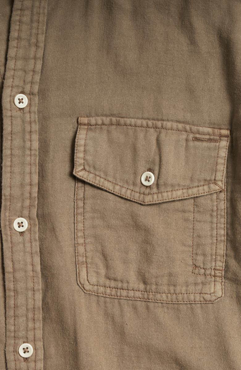 Rowan Leeds Double Weave Button-Up Shirt, Alternate, color, Umber