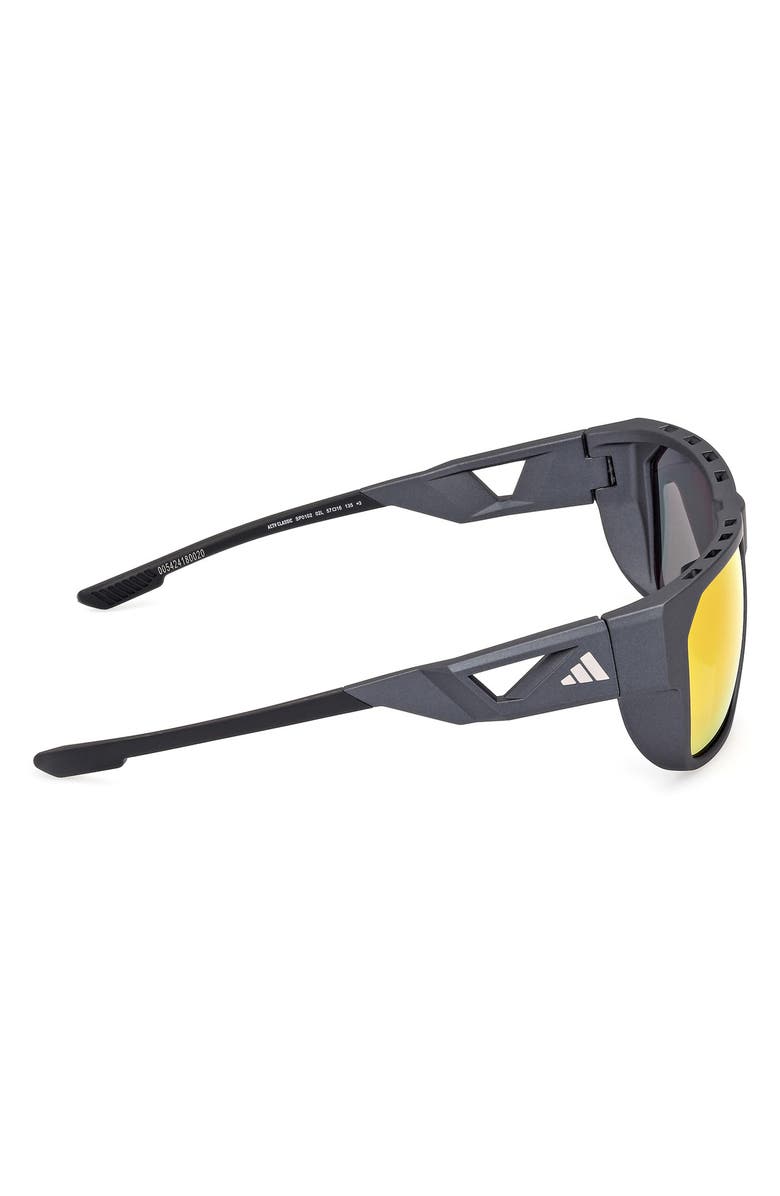 adidas 57mm Navigator Sunglasses, Alternate, color, Matte Black / Roviex Mirror