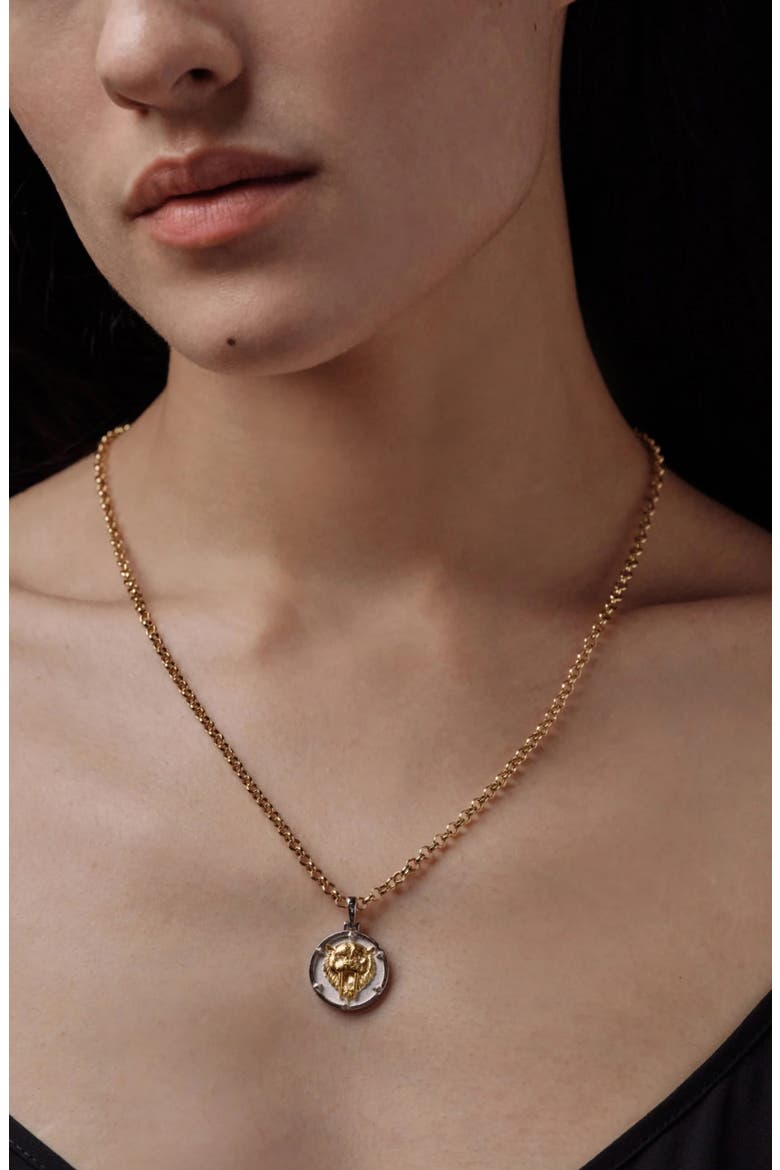 x Jhené Aiko Saber-Tooth Cat Pendant Necklace, Alternate, color, STERLING SILVER