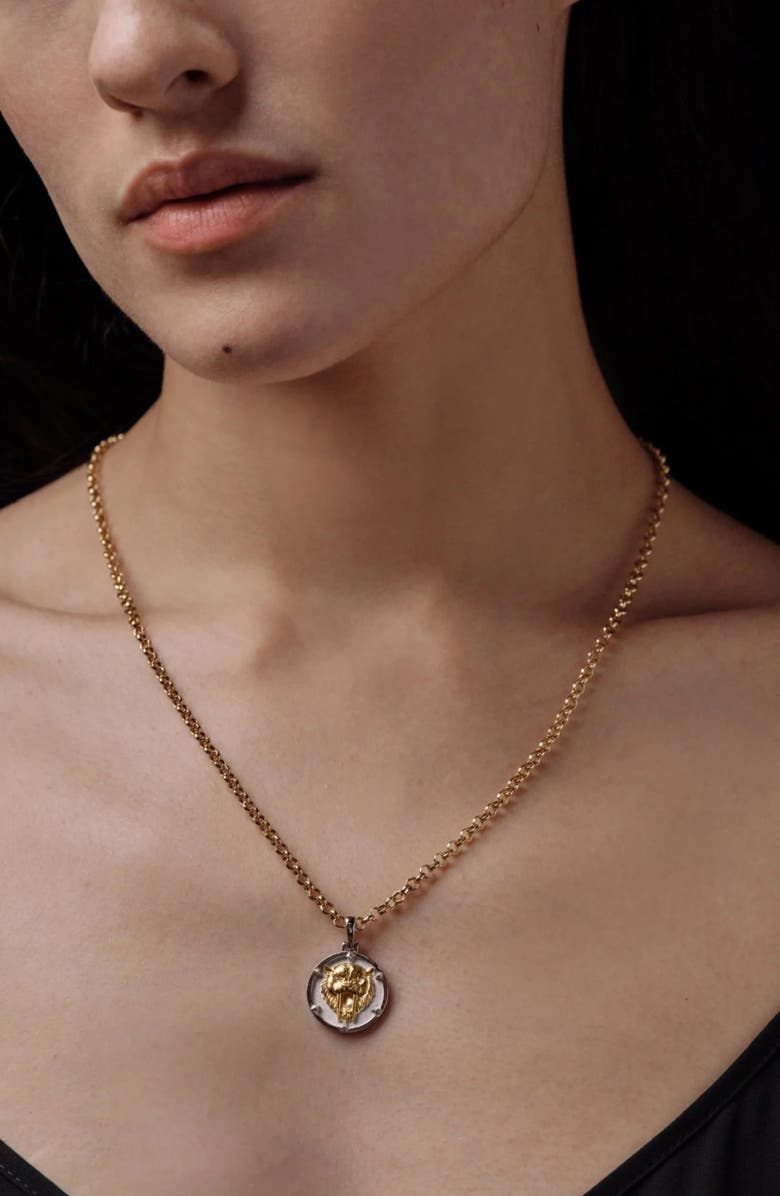 Awe Inspired x Jhené Aiko Saber-Tooth Cat Pendant Necklace, Alternate, color, Sterling Silver