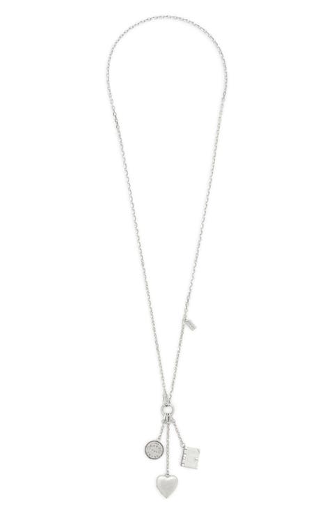 Multi Charm Lariat Necklace