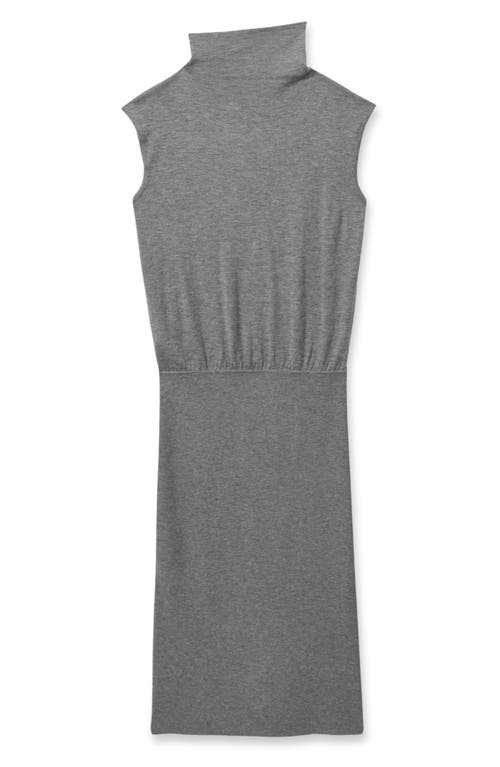 Reiss Grey Knitted Wool-cashmere Blouson Top Midi Dress In Grey