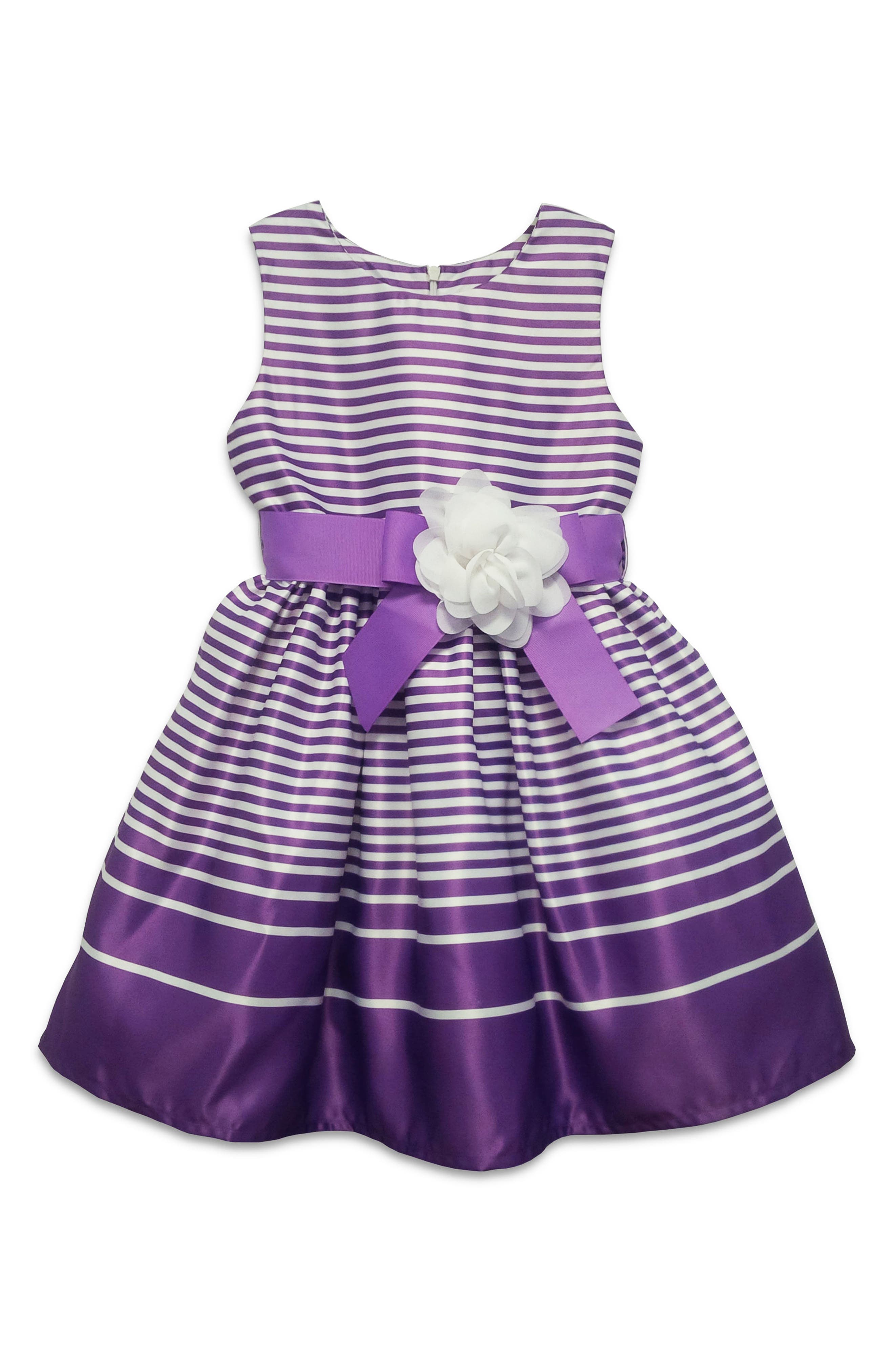 Kids' Striped Satin Dress