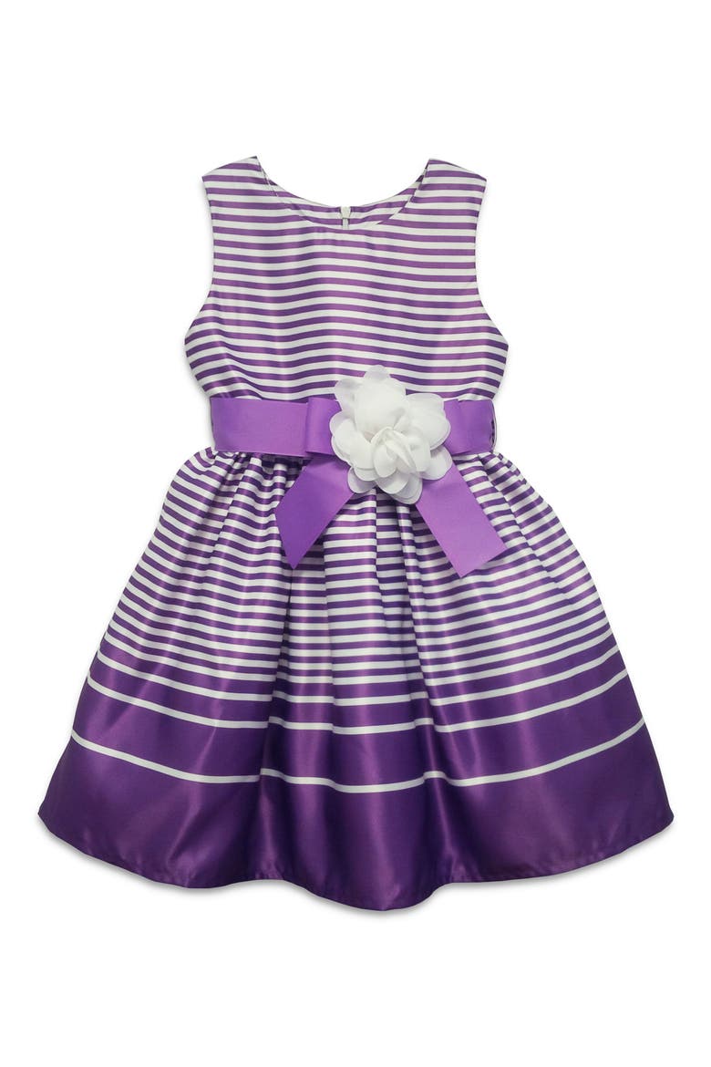 Kids' Striped Satin Dress, Main, color, PURPLE