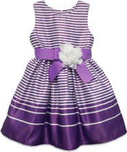 JOE-ELLA Kids' Striped Satin Dress