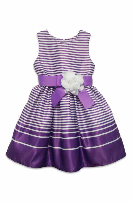Kids' Striped Satin Dress