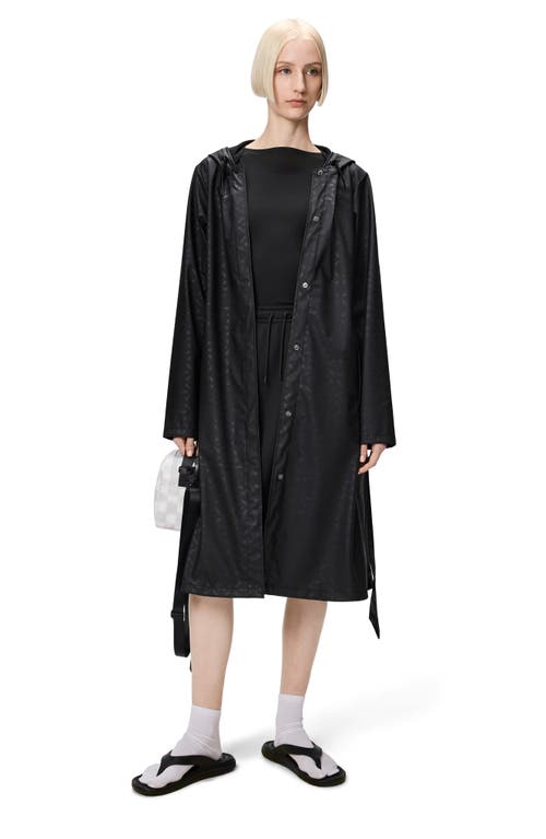 Rains Waterproof A-line Long Raincoat In Black