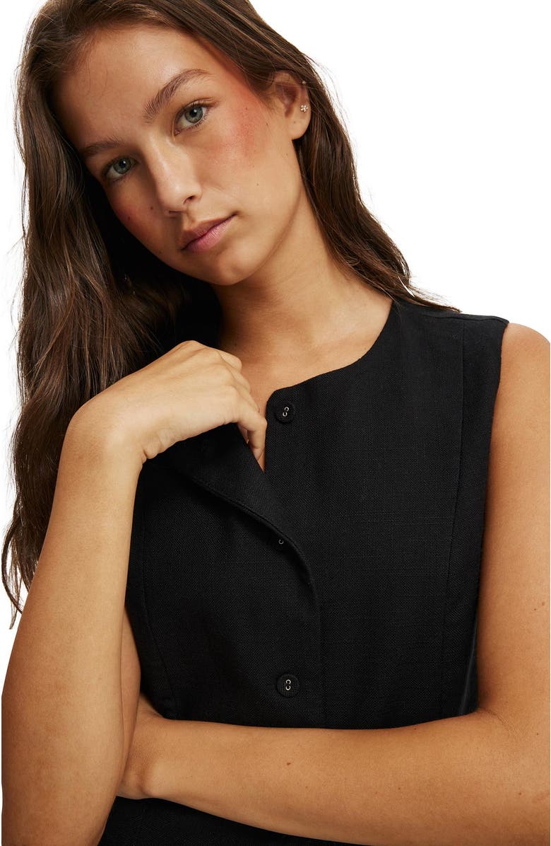 Cotton On Women's Sienna Linen Cotton Vest, Alternate, color,