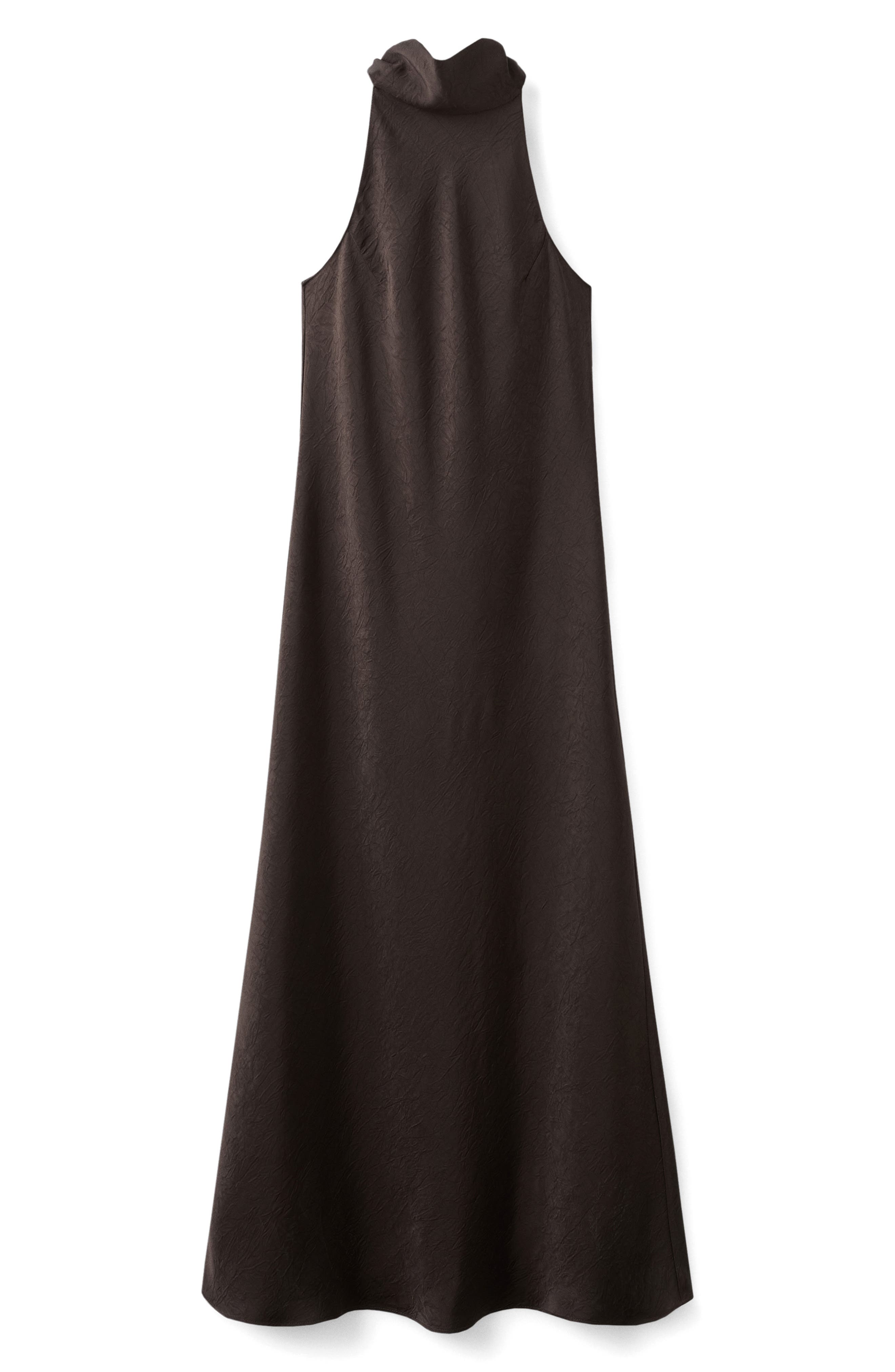 MANGO Crinkled Satin Midi Dress