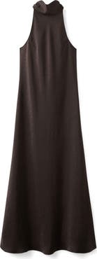 MANGO Crinkled Satin Midi Dress