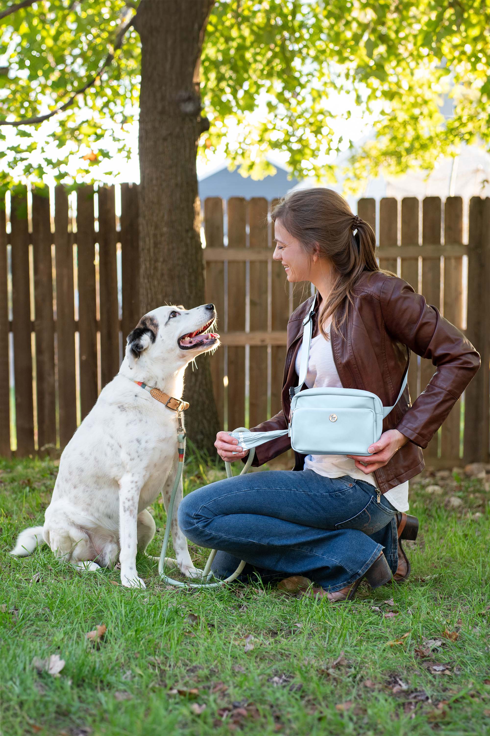 Walk Star Kit 3-in-1 Dog Walk Bag plus Matching 90 Refill Dog Poop Bags, Alternate, color, Ice Blue