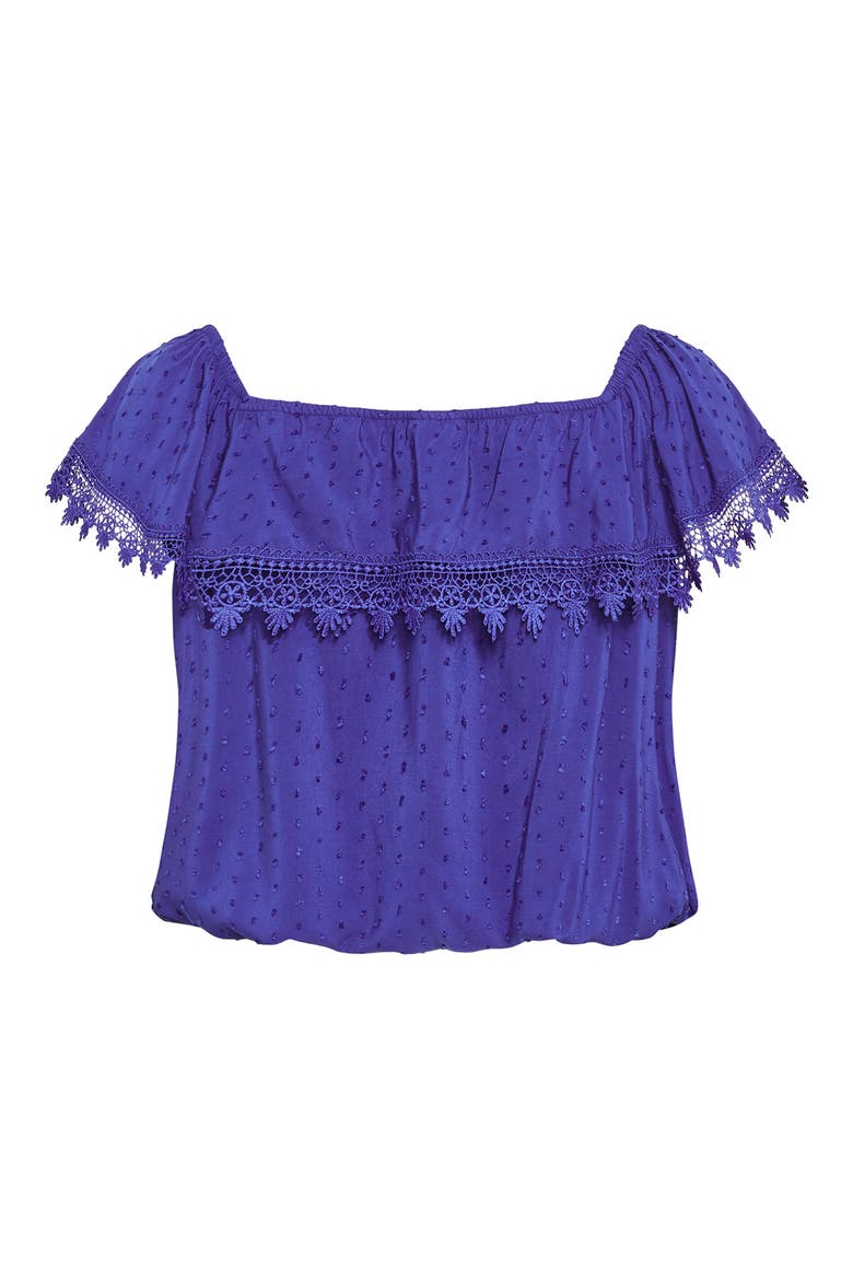 Sara Off the Shoulder Short Sleeve Top, Alternate, color, COBALT