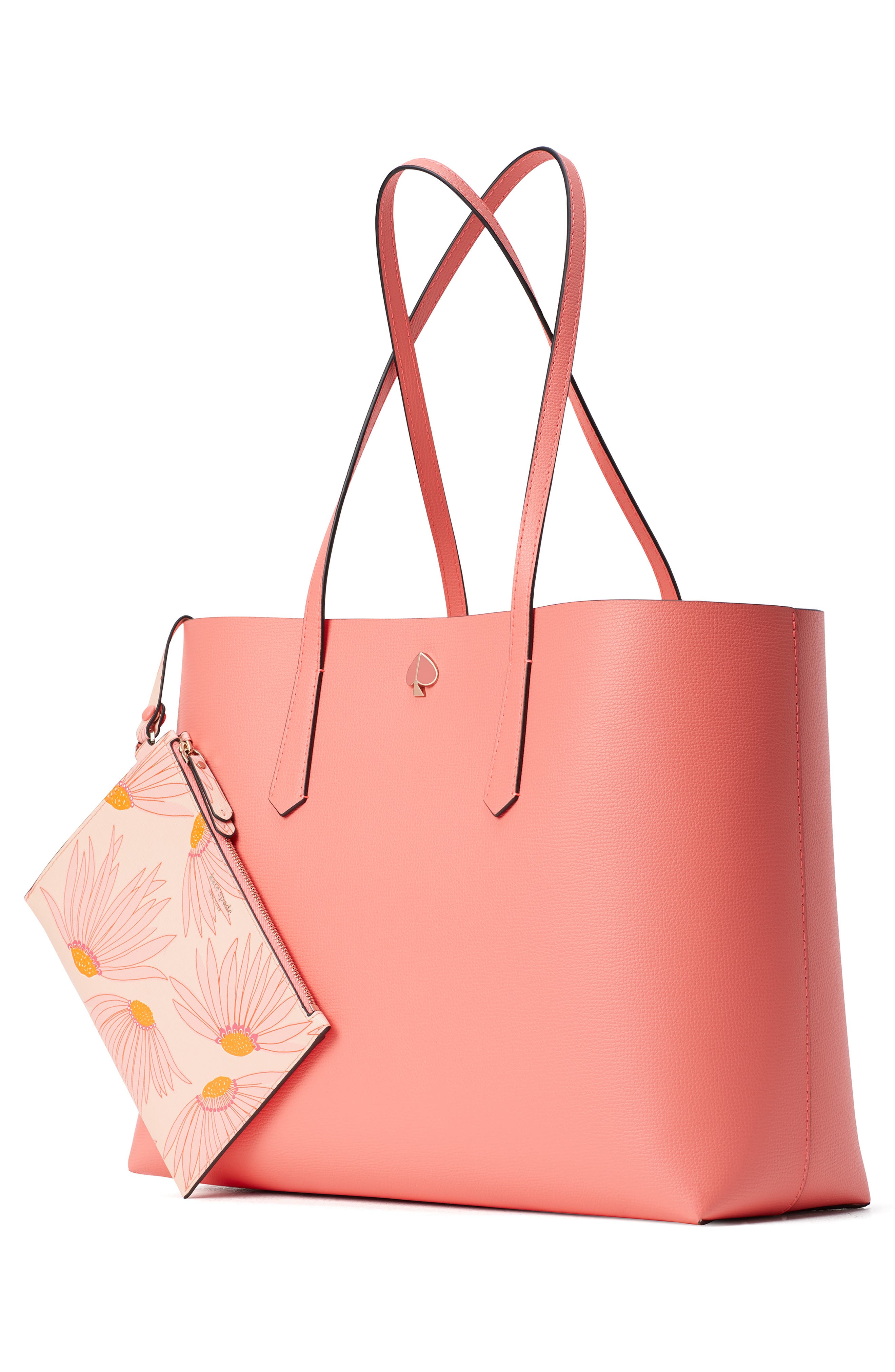 Kate Spade New York large molly falling flower leather tote, Alternate, color, 