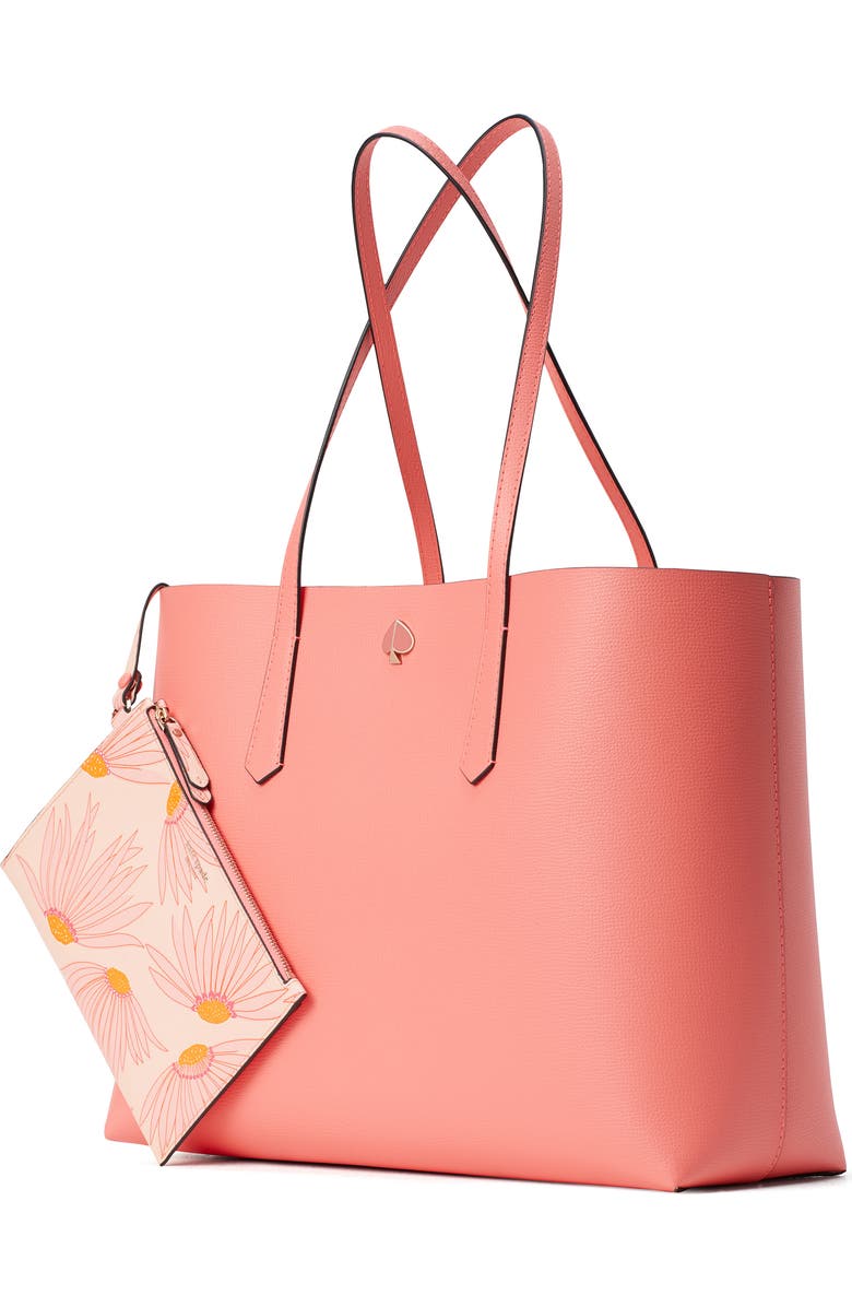 Kate Spade New York large molly falling flower leather tote, Alternate, color,
