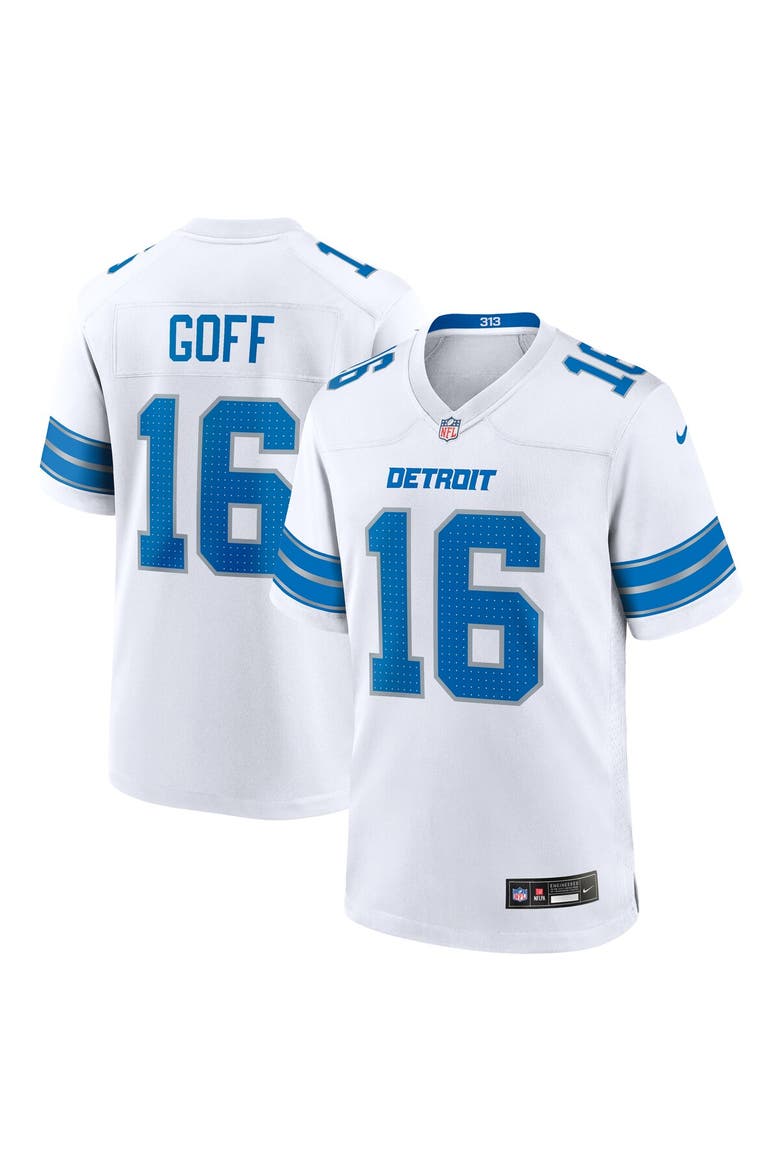 Men's Nike Jared Goff White Detroit Lions Game Jersey, Main, color, White
