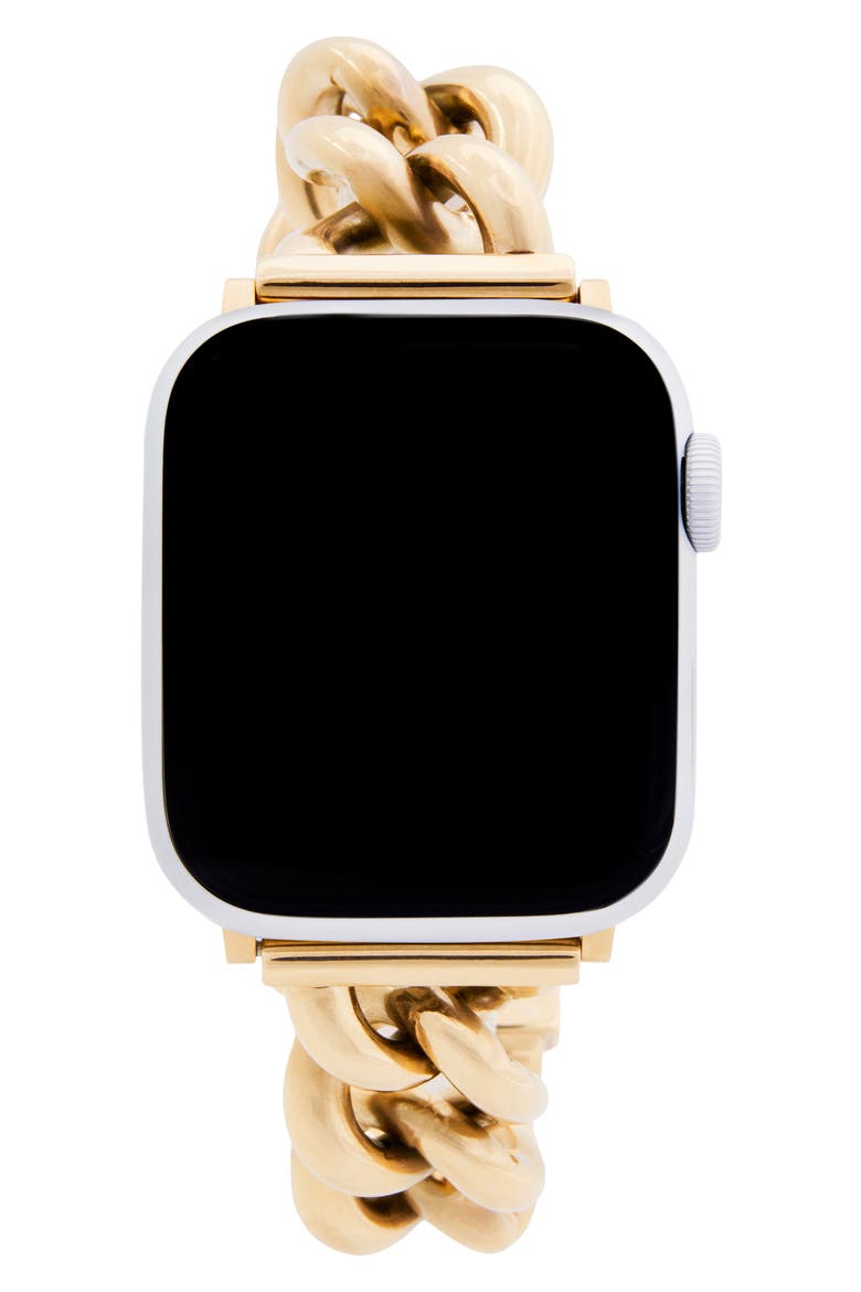 Curb Link Apple Watch® Bracelet Strap, Main, color, GOLD