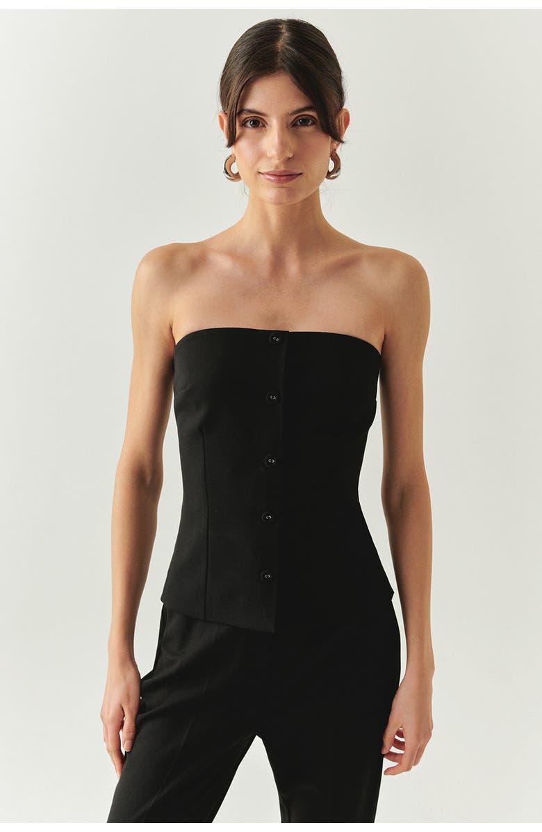 Exquise Baylee Strapless Button, Main, color, Black