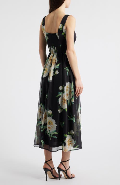 Lulus Logan Floral Fit & Flare Cocktail Dress In Black Floral