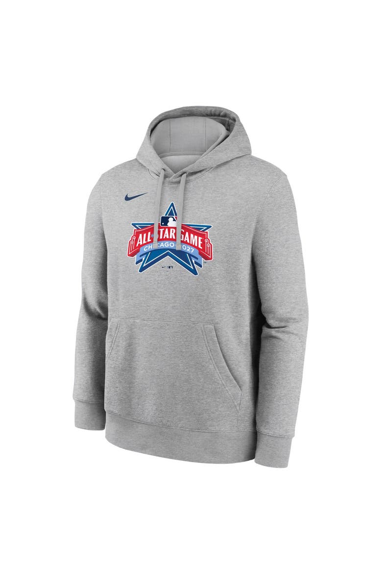 Men's Nike Heather Gray 2027 MLB All-Star Game Logo Fleece Hoodie, Alternate, color, Heather Gray