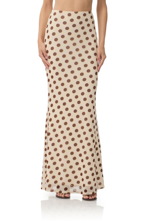 Afrm Tegan Allover Print Mermaid Skirt In Neutral