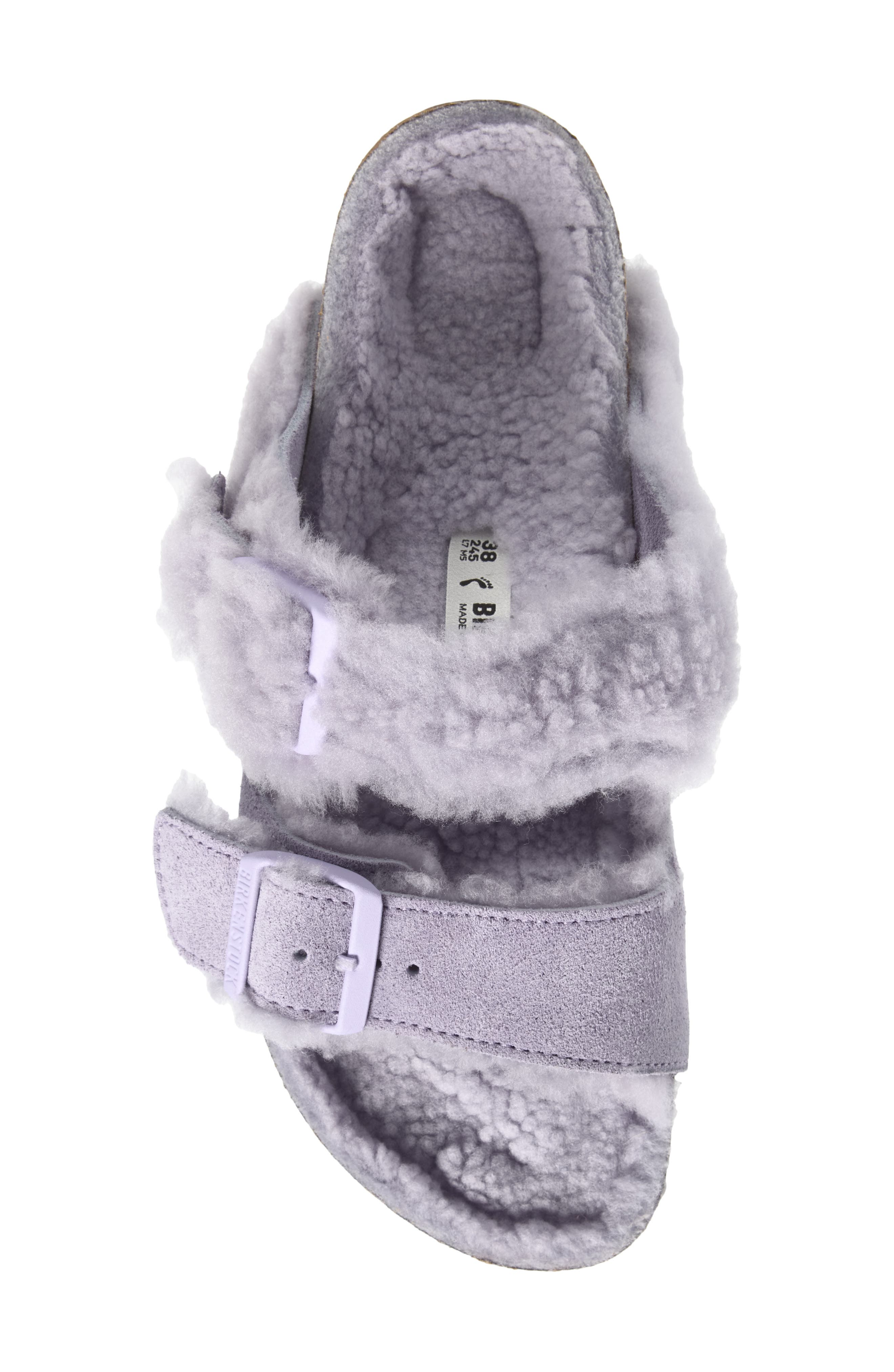 Arizona Genuine Teddy Shearling Lined Slide Sandal, Alternate, color, PURPLE FOG/ PURPLE FOG