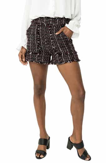 GIBSONLOOK Berry Bouclé Fringe Shorts