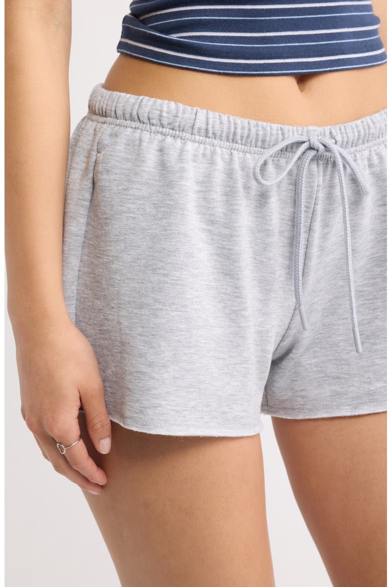 Narrow Drawstring Sweat Shorts, Alternate, color, GREY SOFT HEATHER