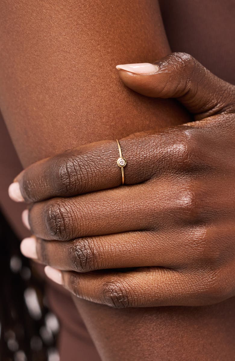 Ana Luisa Solid Yellow Gold - Solo Diamond Stacking Ring, Alternate, color, Gold