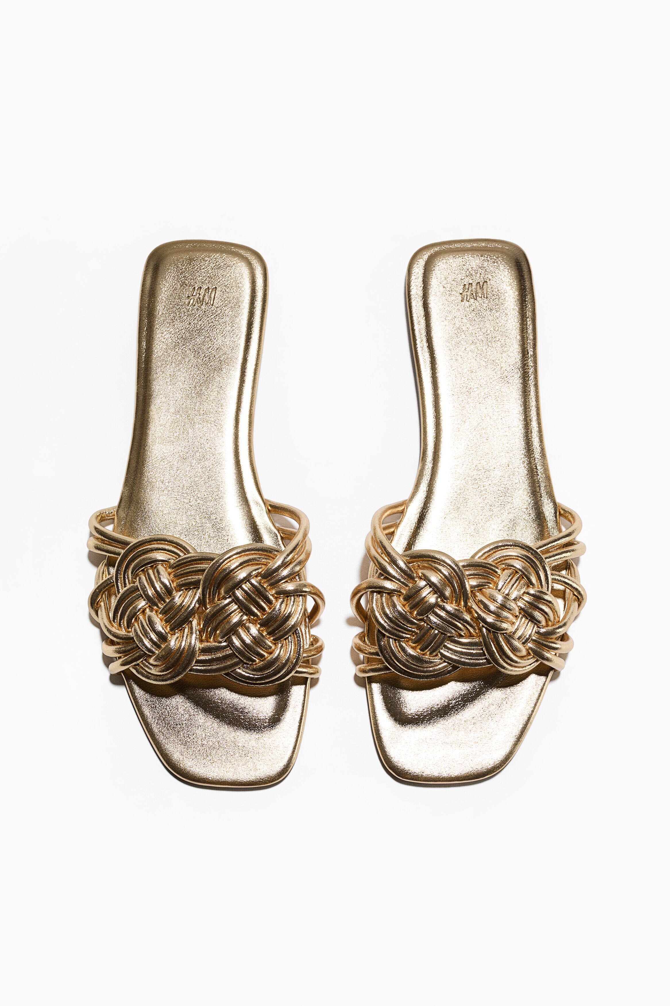 H&M Sandals, Main, color, Gold-Colored