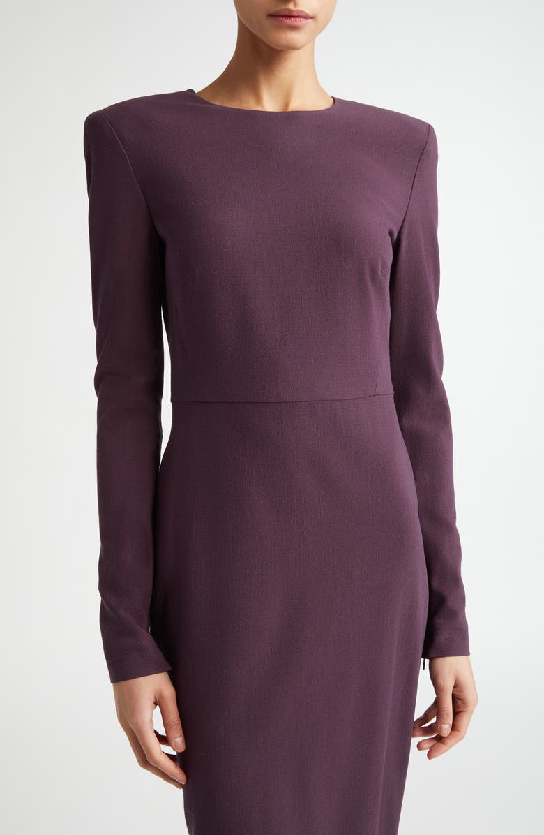 Victoria Beckham Long Sleeve Wool Blend T-Shirt Dress, Alternate, color, 