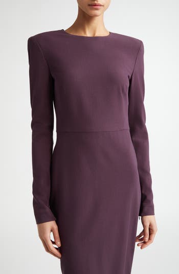 Victoria Beckham Long Sleeve Wool Blend T-Shirt Dress