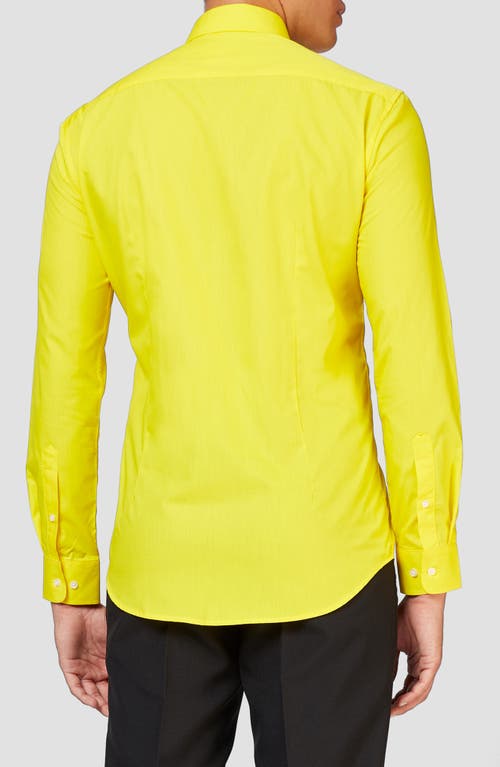 Opposuits Yellow Fellow Modern Tailored Fit Wrinkle Resistant Button-up Shirt In Yellow