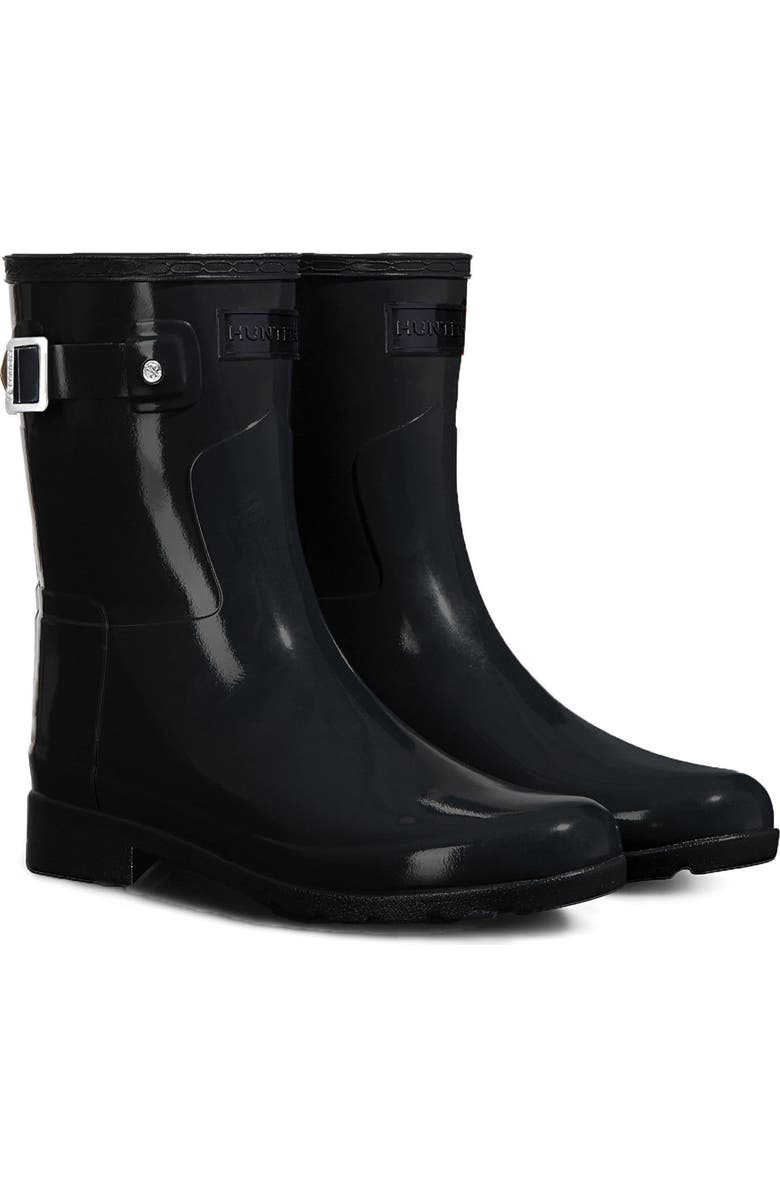 Hunter Refined Short Gloss Rain Boot, Main, color,