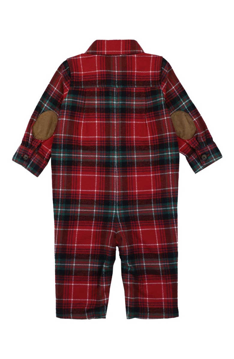Hope & Henry Baby Organic Long Sleeve Button Front Romper, Infant, Alternate, color, Rich Red Plaid