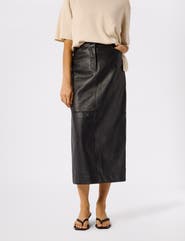 Whistles Panelled Leather Midi Skirt